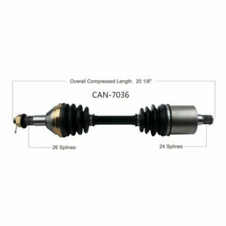 WIDE OPEN OE Replacement CV Axle for CAN AM REAR L/R OUTLANDER 650-1000 EFI XM CAN-7036